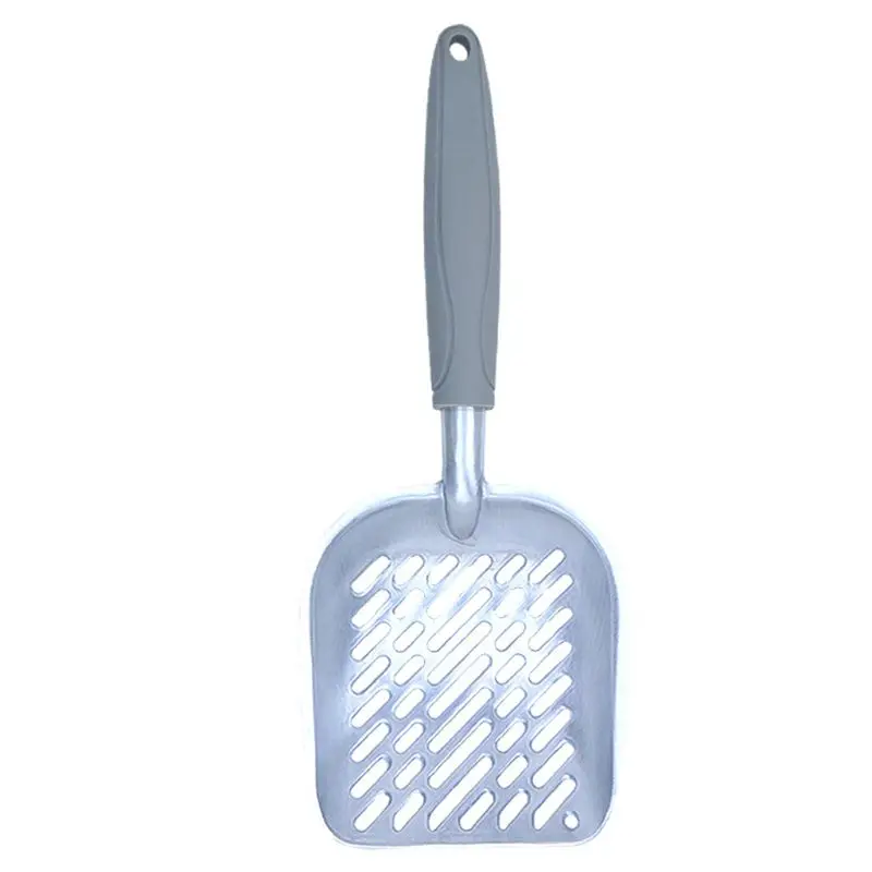 Металлическая пустотелая Лопата для кошачьего туалета для домашних животных, инструмент для уборки песка Y1QB - Цвет: Светло-серый