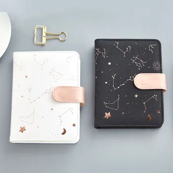 

Leather Snap Button Stars Notebook Stationery Schedule Book Small Fresh Notepad Hand Book Journal Notebook Office Supplies
