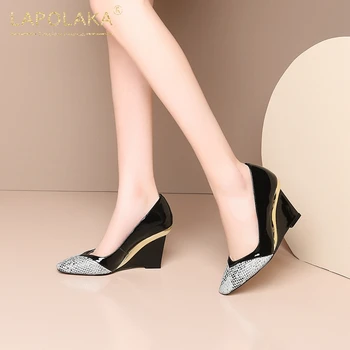 

Lapolaka New Design 2020 Top Quality Wedge High Heels Shoes Woman Pumps Female Slip On Fashion Mix Color Hot Pumps Women