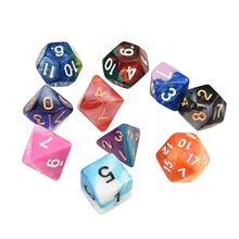 7 шт./компл. TRPG ИГРА Подземелья и Драконы многогранные D4-D20 мульти-сторонее акриловое кости на Рождество и Хеллоуин; инструменты Прямая поставка