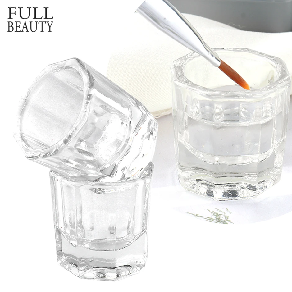 Manicure Tools Nail Tools Crystal Glass Nail Art Cup Washing Brush Container Acrylic Powder Liquid Dish Mini Salon Holder Manicure Accessories Tool CH1606 manicure tools nail tools