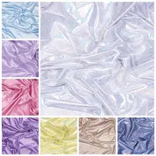 Флуоресцентная ткань 70*100 см Лазерная эластичная трикотажная цветная блестящая ткань сценическая Свадебная декоративная ткань для шитья куклы