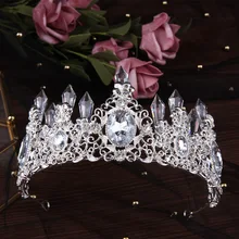 Стиль винтажный барокко головной убор Корона для невесты сплав принцесса день рождения корона аксессуары для волос свадебный орнамент для одежды