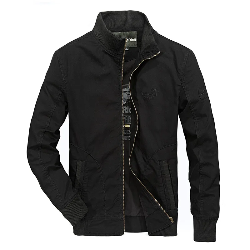 

2017 Autumn And Winter New Style Hot Models Middle-aged Men Pure Cotton Stand Collar Jacket Military Thin