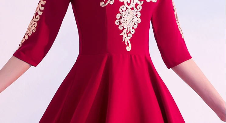 Бургундские вечерние женские платья Cheongsam в китайском стиле, элегантные длинные платья с воротником-стойкой, Vestido XS-XXXL