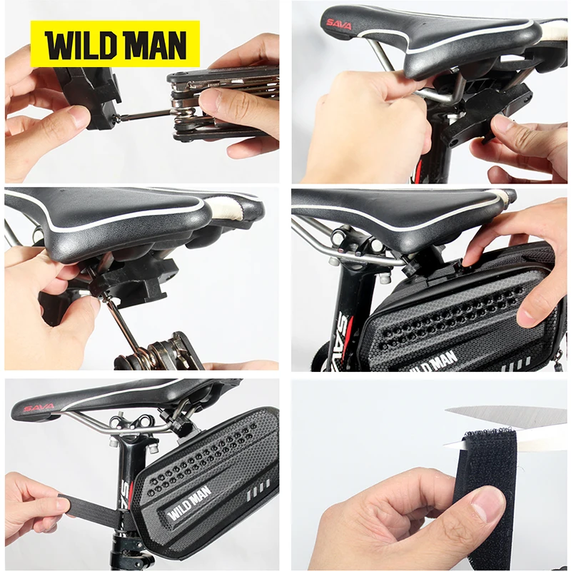 Aeroclam P2 Bike Saddle Bag - Waterproof Hard Shell Under Seat Storage For Road & Mountain Bikes Aerodynamic Road Bike - View #11