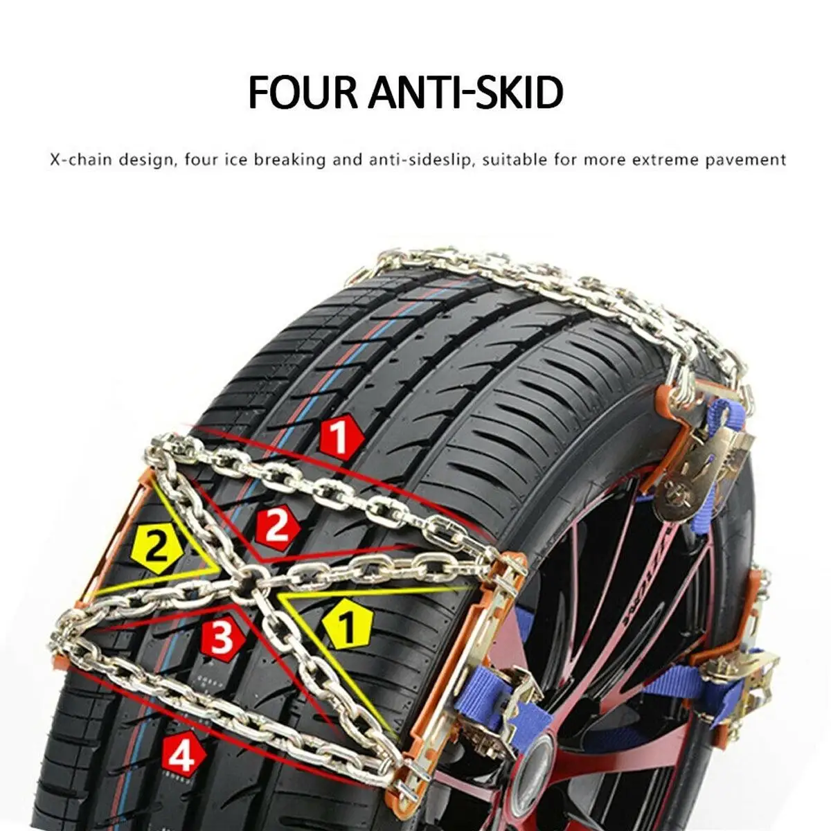 Универсальные автомобильные шины, зимние дорожные шины, противоскользящие колесные цепи с сумкой для хранения автомобилей, внедорожников