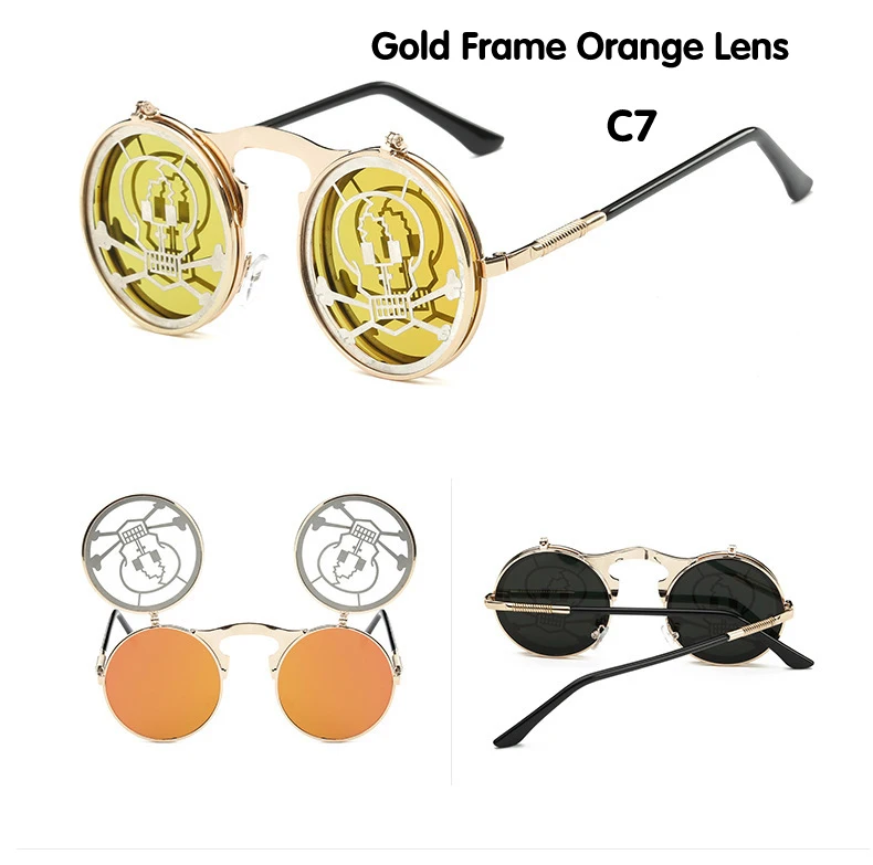 Диди любителей Круглый клип на Солнцезащитные очки для женщин Для мужчин Элитный бренд флип стимпанк плоское зеркало объектив оттенки