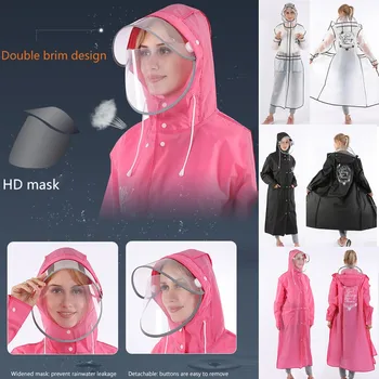 

High Quality unisex Rain Coat Reflective Strip button Raincoat Protective Waterproof Rainwear Adult Cover Prevent Splashing#g4