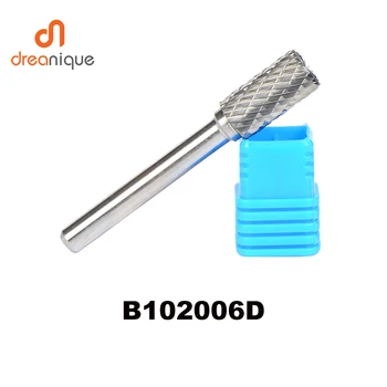 

2pcs/lot B102006 cylinder with end cut 10*20mm carbide rotary burr file cutter grinding and abrasive tools milling bits