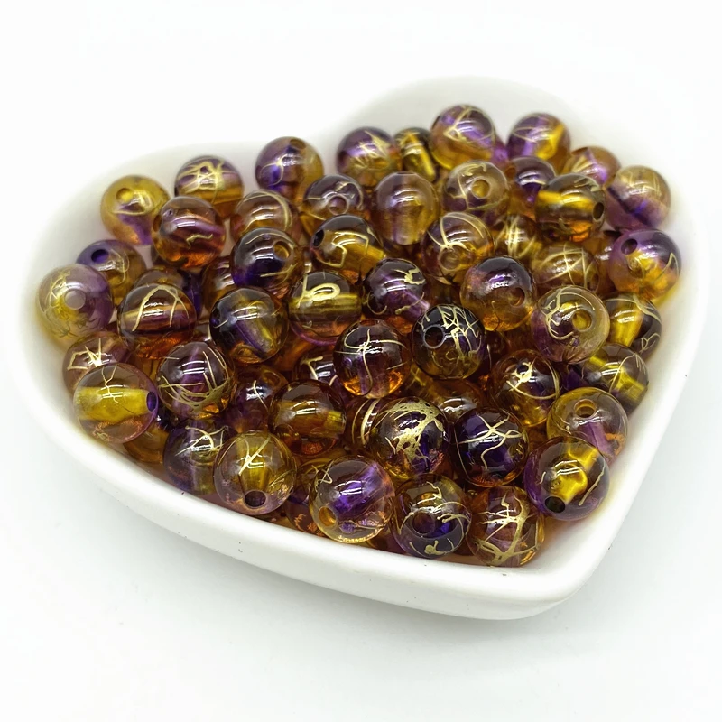 Acrylic Beads Spacer for Jewelry Making Handmade DIY 50pcs 8mm Double Color