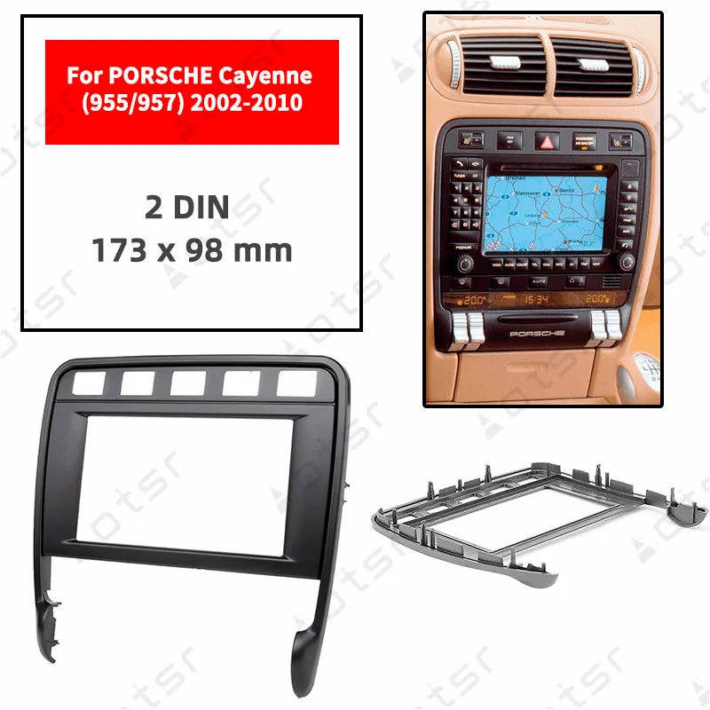 

Car Radio Fascia Stereo Panel Plate For PORSCHE Cayenne (955/957) 2002 2003 2004 2005 2006 2007 2008 2009 2010 Frame Dash Kit
