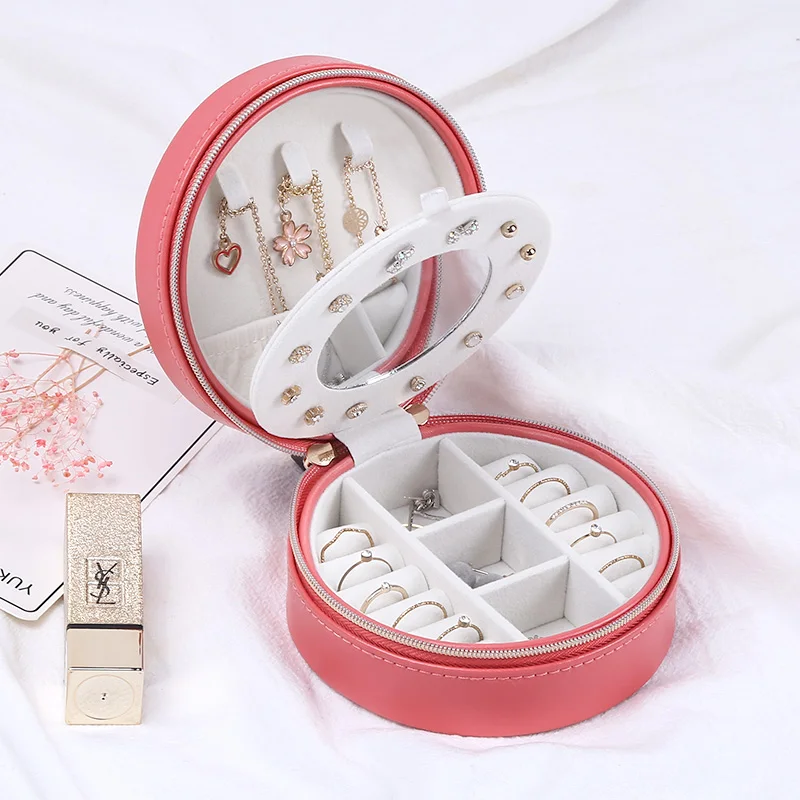 

Travel Jewelry Storage Box Makeup Organizer Jewelry Box for Jewelry Casket Earrings case Portable Jewellry Packing Birthday Gift