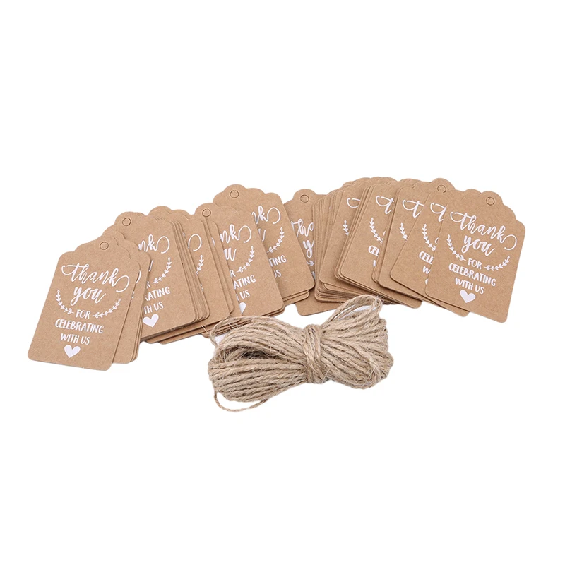 Vintage Kraft Paper Gift Cards Wedding Party Card Love Thank You Invitation Tag Decoration 50Pcs/pack | Дом и сад
