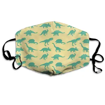 

Mouth Mask Green Dinosaur Print Masks - Breathable Adjustable Windproof Mouth-Muffle, Camping Running for Women and Men
