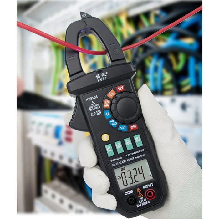 FY2108 цифровой клещи мультиметр Вольтметр Амперметр 600A AC/DC Ом Напряжение Ток тестеры метр ALI88
