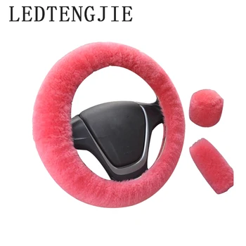 

Three-piece fur cover steering wheel cover universal handbrake gear positioning gear car interior accessories