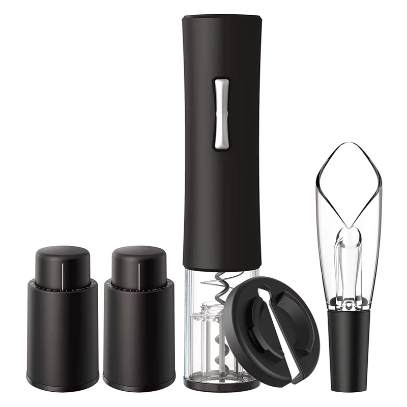 Electric Wine Opener with 2 Pcs Vacuum Stopper,Foil Cutter,Wine Aerator