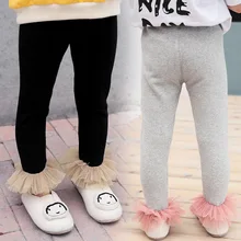 Осенние женские детские кружевные леггинсы, трендовые повседневные универсальные кружевные леггинсы, повседневные штаны