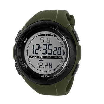 

New Men LCD Display Digital Military Watch 50M Dive Swim Dress Sports Watches Fashion Outdoor Rubber Wristwatches