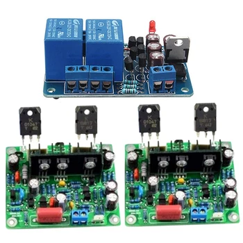 

2Pcs Mx50 Se 100Wx2 Dual Channels o Power Amplifier Board Hifi Stereo Amplifiers Diy Kit & 1Pcs Speaker Protection Board Com