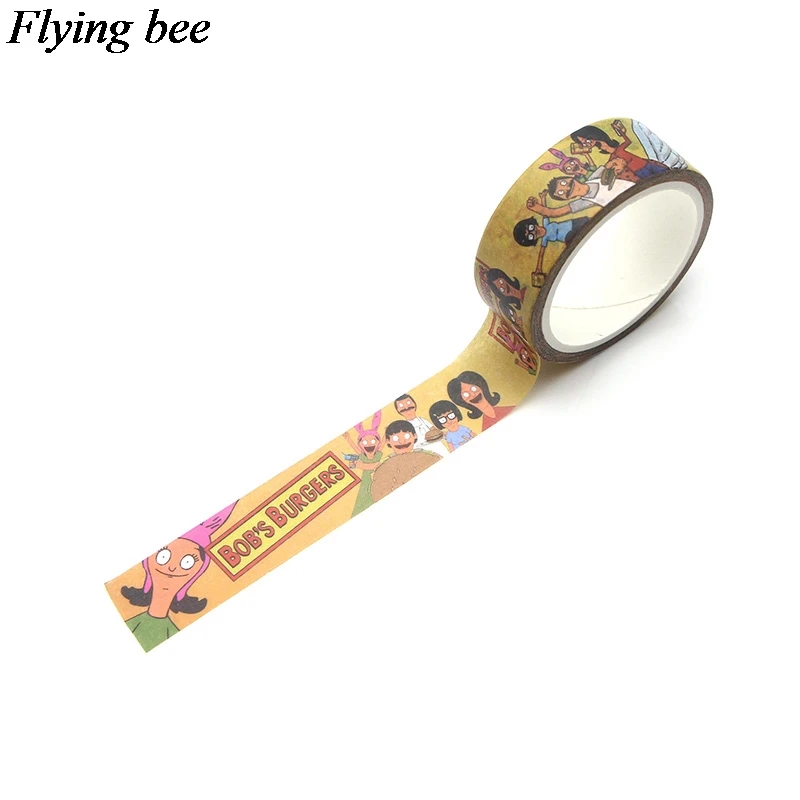 Flyingbee 4 шт./компл. мультфильм аниме творческий Catdog клейкая лента Bobs Burgers Бумага лента Washi с принтом «Маленький принц», ленты лента Набор DIY подарки X0636