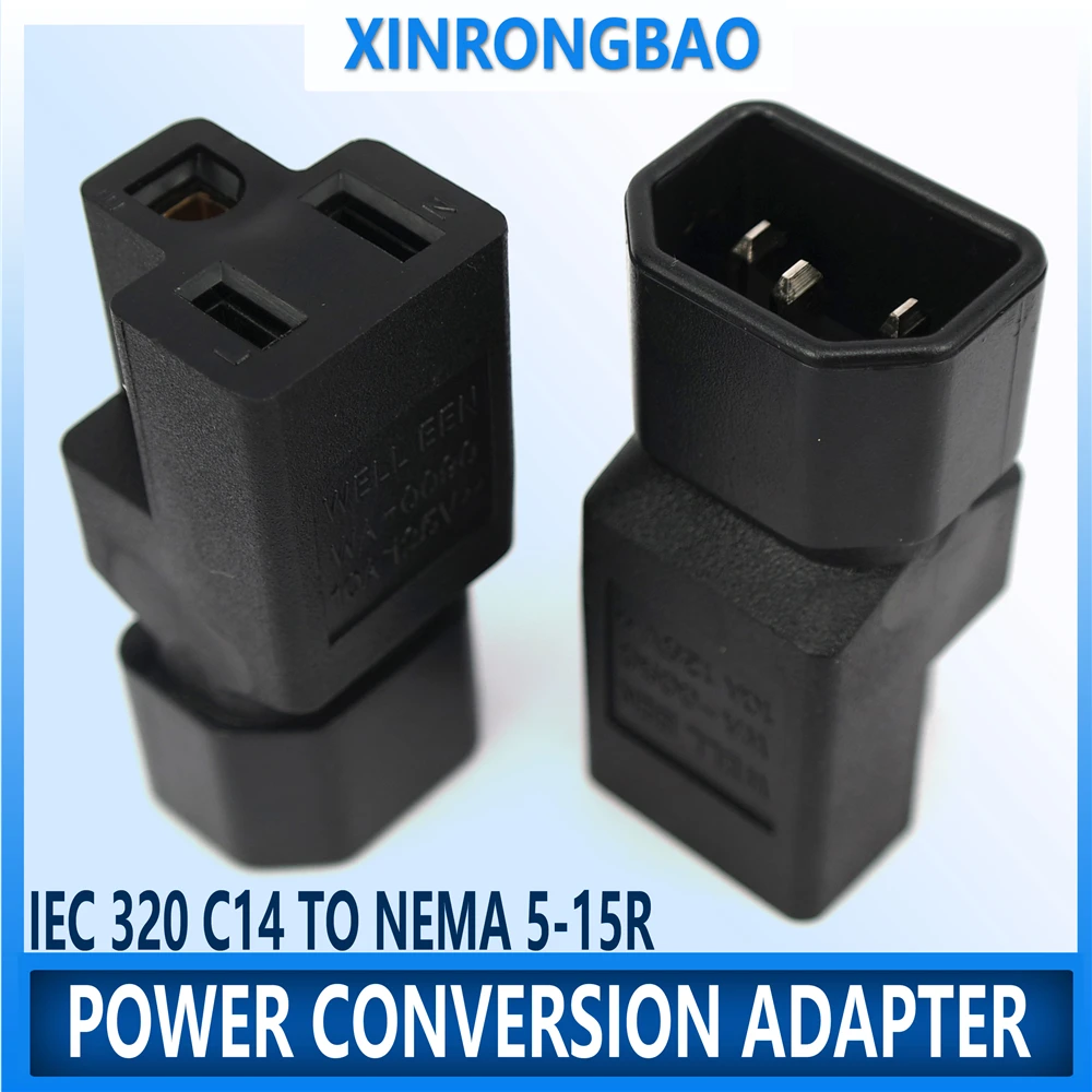 

The IEC 320 C14 is suitable Nema 5-15r AC adapters 3Pin Male to US Female Computer room server power conversion adapter PLUGUE A