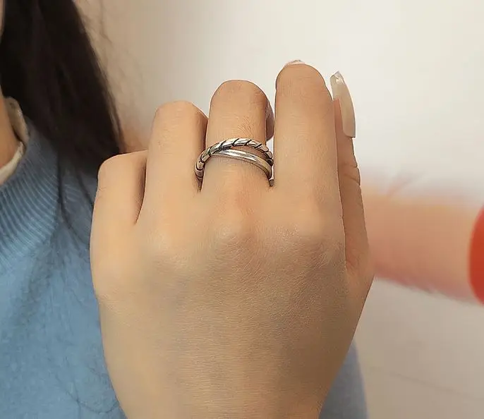 925 silver ring female Dongdaemun jewelry retro Thai simple cold wind ins niche chic rings for women | Украшения и аксессуары