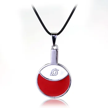 

Anime Naruto Necklaces Pendants Uchiha Itachi Logo Choker Necklace Enamel Naruto Leaf Village Symbol Cosplay Jewelry Colar