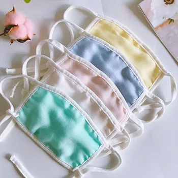 

Kids Baby Cute Masks 1PC Reusable Adjustable Washable Cotton Mouth Mask Mouth-muffle Candy Color Face Covers Wholesale