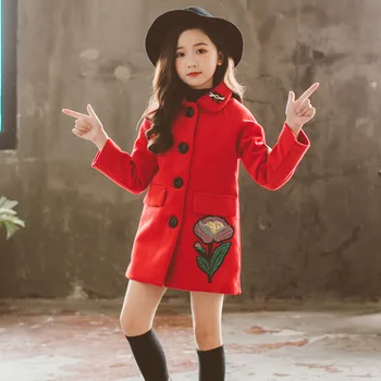 

Girls Coats Outerwear Floral Pattern Girl Coat Full Length Jacket For Children Winter Costume For Girls 6 8 10 12 14 Year