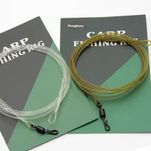 100cm carpa linha de pesca fluorocarbon carpa líderes com equipamento de pesca qc rápida mudança giratória fundida loop líderes não leadcore