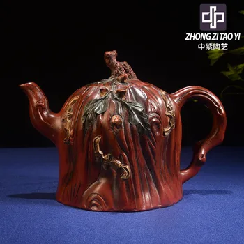 

In Purple The Qing Dynasty The Cultural Revolution Kettle Old Dark-red Enameled Pottery Teapot Taiwan Backflow Manual Imitate