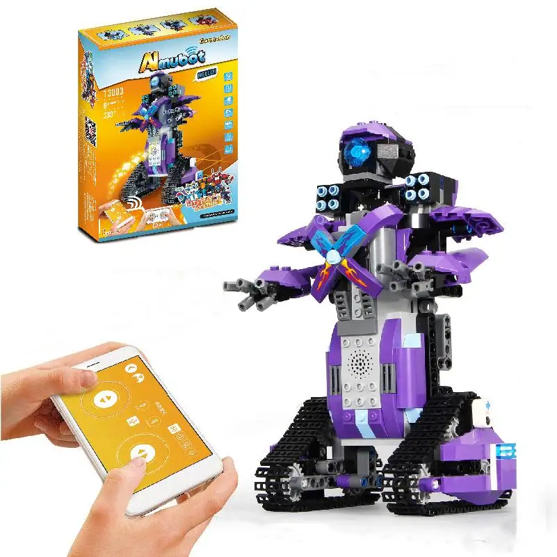 

392pcs M1 4CH Remote Control DIY RC Building Blocks Robert Robot Toys Creative Bricks with 360Rotate in Situ for Gift Kids