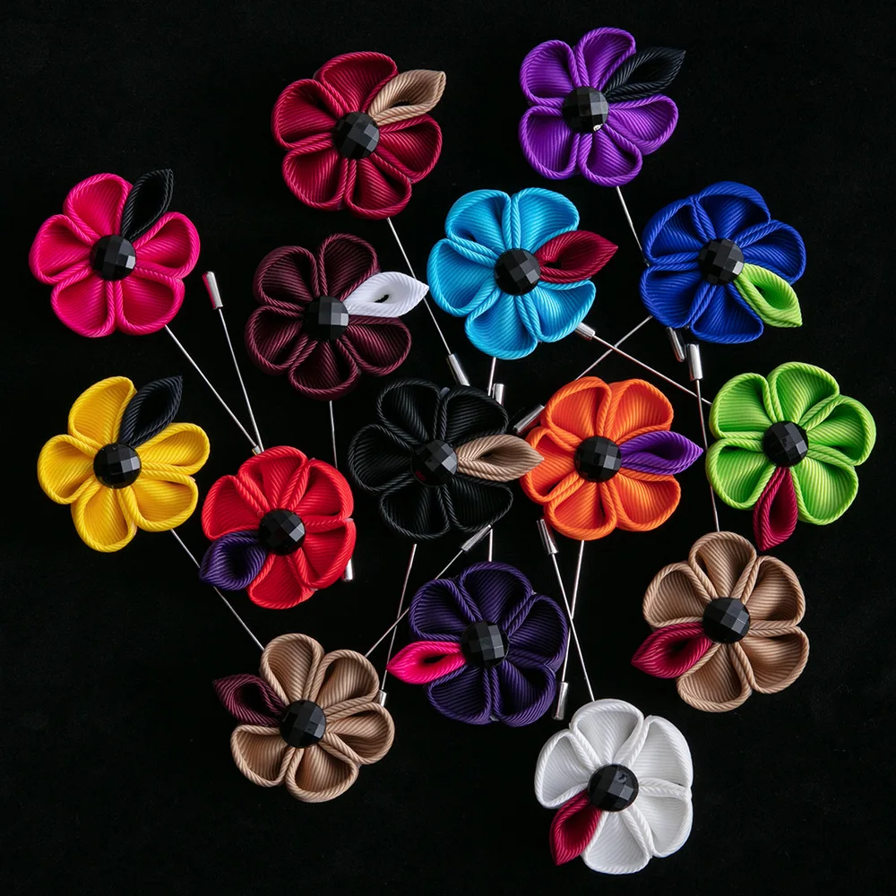 

Foreign Trade Supply of Goods Europe And America Popular Men Suit Brooch Corsage Delicacy Handmade Webbing Fabric Flower Collar