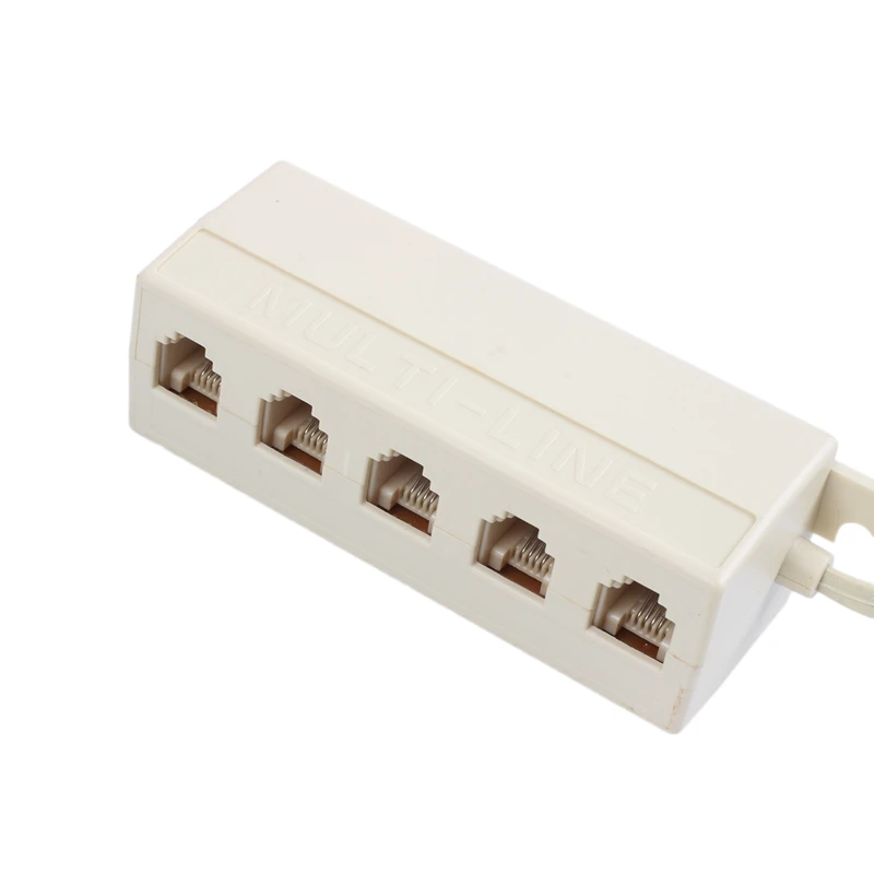 3PCS RJ11 6P2C M to 6P4C F 5 Way Telephone Jack Splitter Extender Adapter