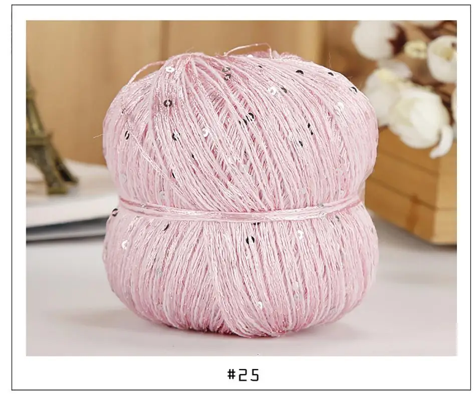 50 г/Шаровая шерстяная пряжа с пайетками для ручного вязания нитки для вязания для DIY свитер шапка шарф FZ364