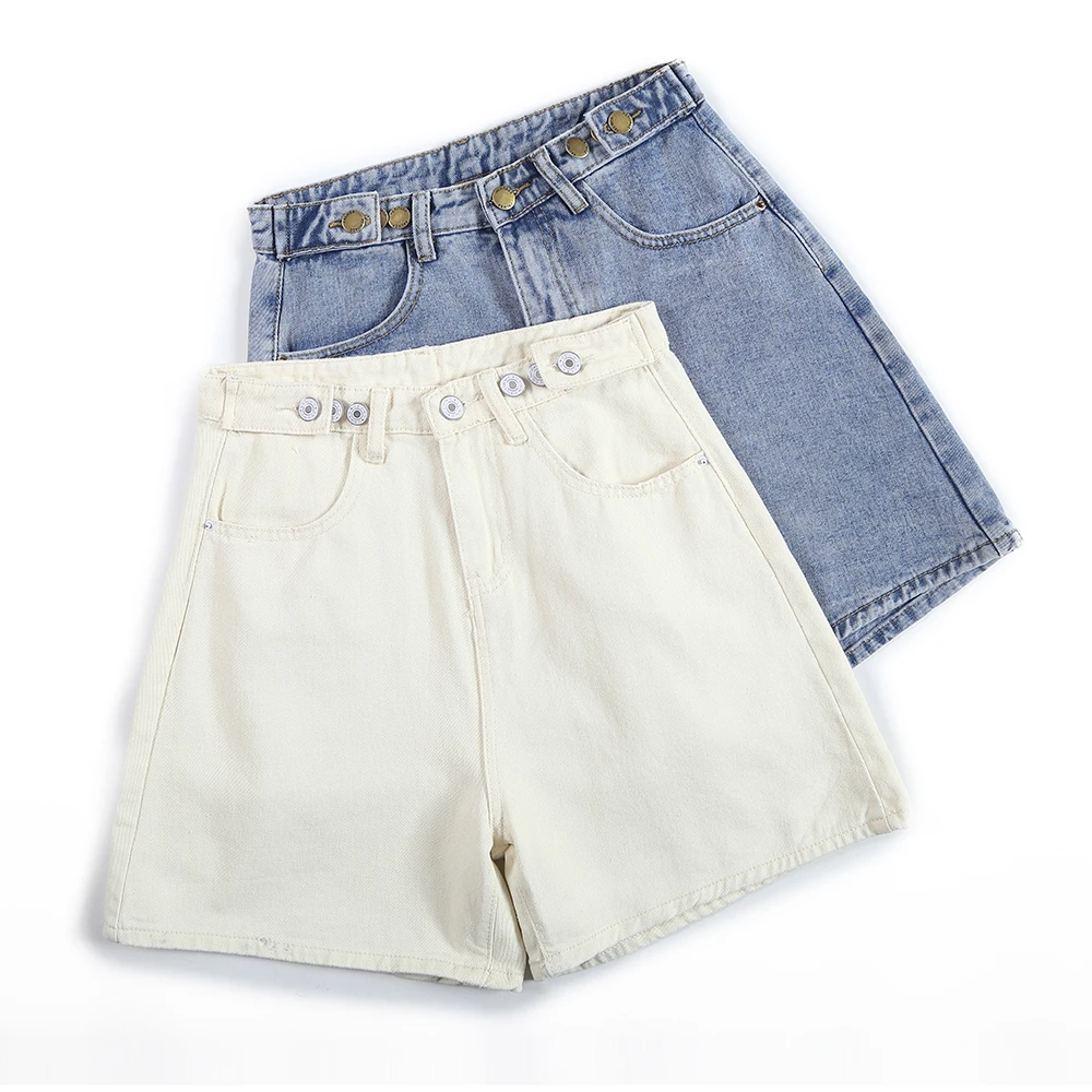 Women Denim Shorts Fashion Classic Vintage Blue Black  High Waist  Wide Leg  Ladies Casual Summer Female Shorts Streetwear Jeans