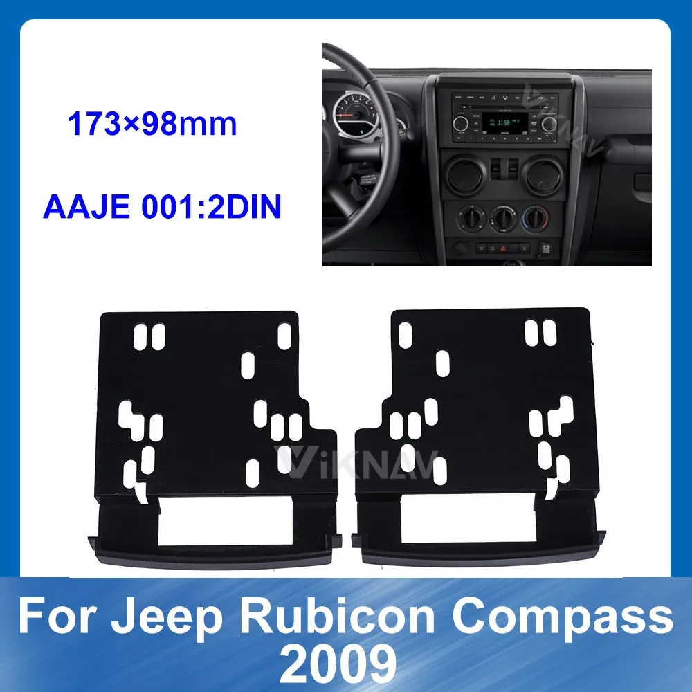 

Car Stereo Radio Panel Fascia Frame for Jeep Rubicon Compass 2009 Car refitting DVD frame Dashboard Mount Kit Trim UV BLACK