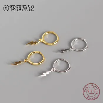 

OBEAR Fashion Element Women's Earrings 100% 925 Sterling Silver Lightning Pendant Stud Earrings for Women Jewelry Gift