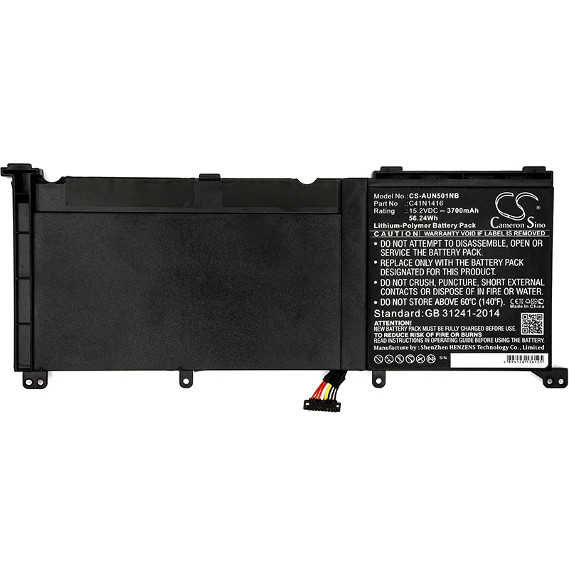 

Cameron Sino 3700mAh Battery For Asus G501,G601J,G60JW4720,N501JW-1A,N501JW-1B,N501JW-2A,N501JW-2B,0B200-01250100,C41N1416