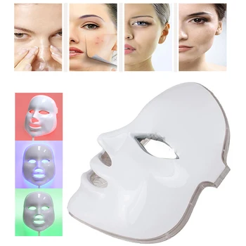 

Led Facial Mask Led Korean Photon Therapy Face Mask Machine 3 Colors Light Therapy Acne Mask Neck Beauty Spa Electric Led Mask