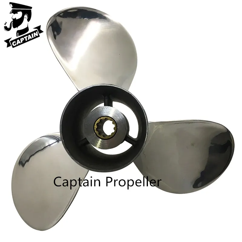 Captain Propeller 9 1/4X11 Fit Suzuki Outboard Engine DF8A DF9.9A / 9.9B DF15 DF15A DT15C DT15 DT9.9 DF9.9 DF20 10 Tooth Spline