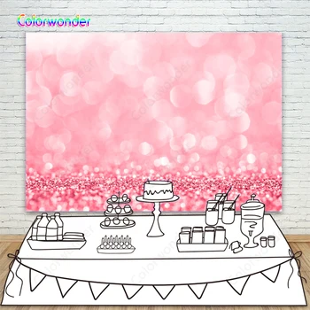 

Stylish Bling Theme Bokeh Backdrop Dreamy Pink Glitter Spots Photography Background Baby Shower Birthday Carnival Party Banner