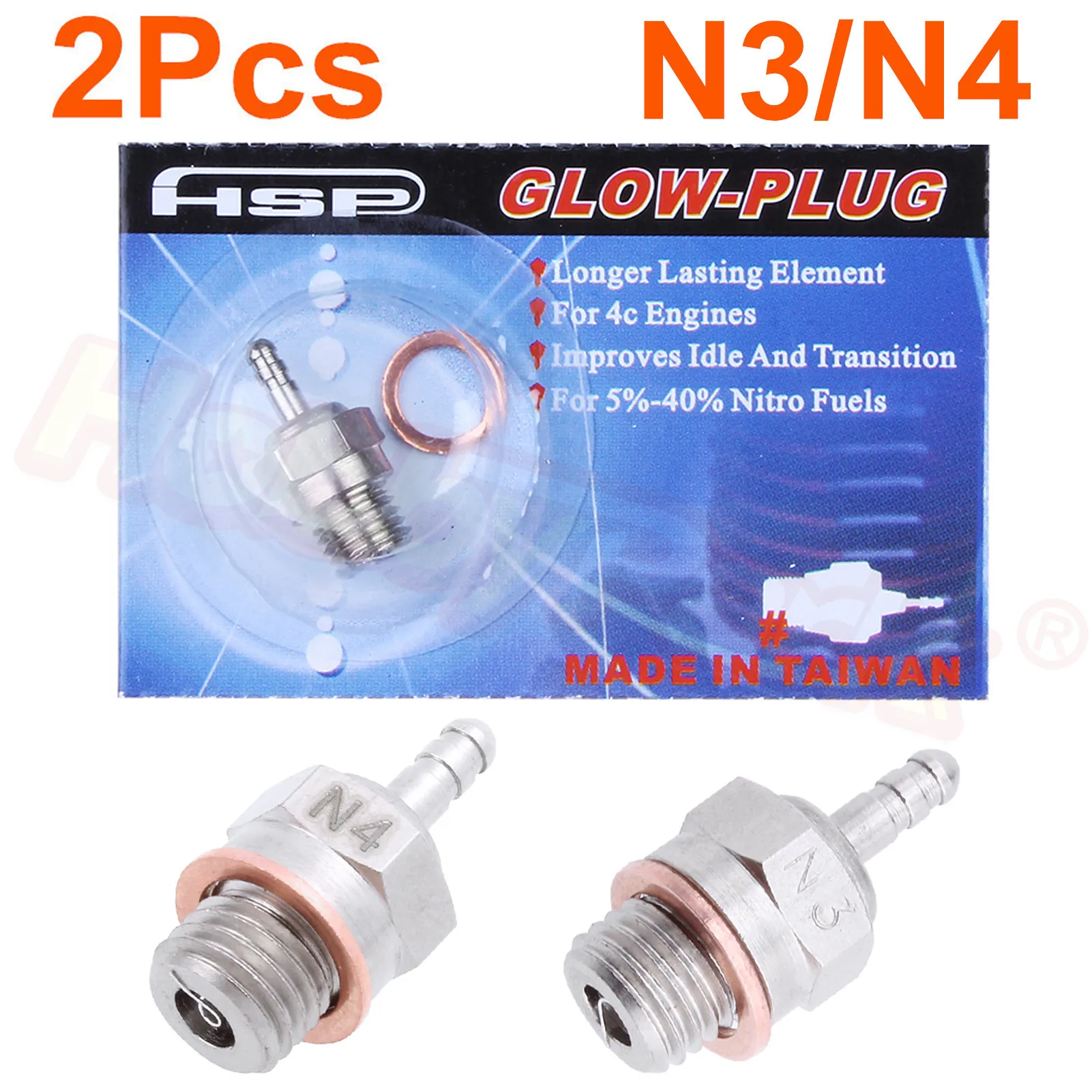 LyGuy HSP N3 N4 Glow Plug 70117 For RC Remote Control Nitro Cars Model 4C Engines Glow plug,Rubber ring Gift For Kids 