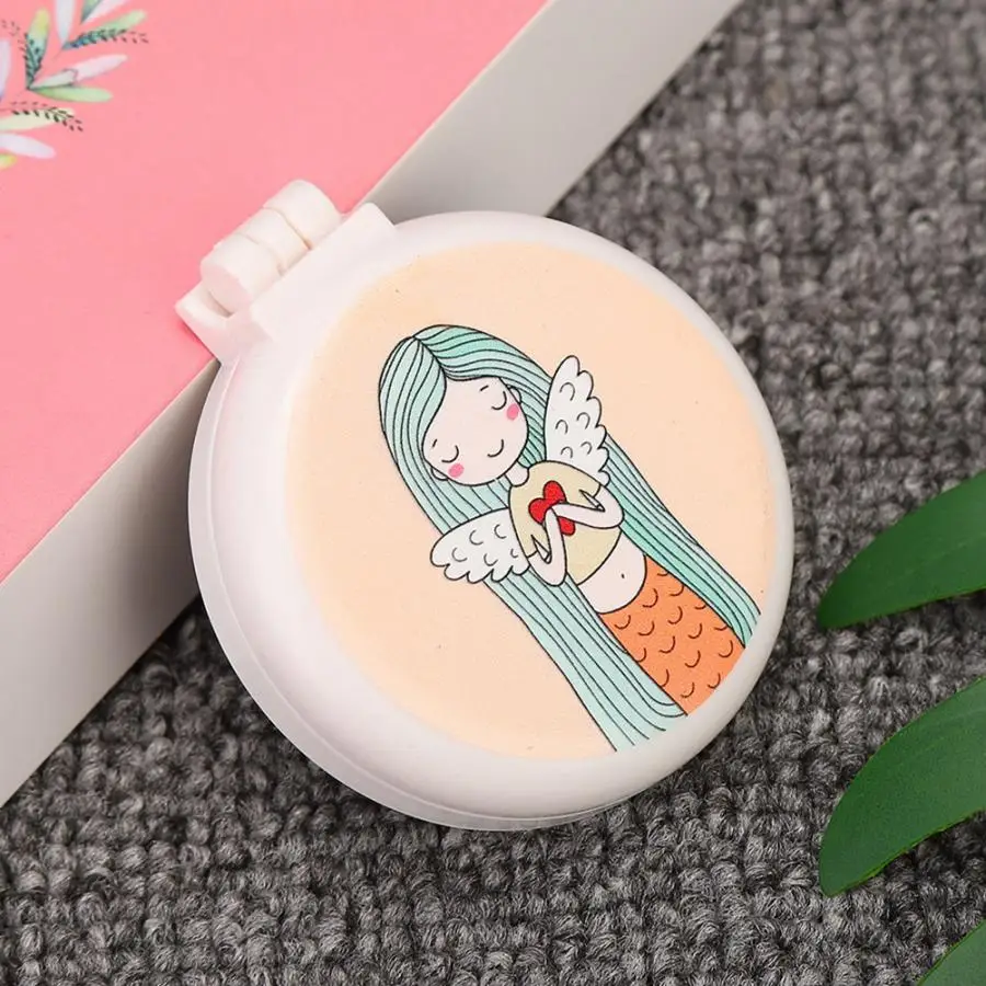 Портативная Массажная Расческа с мультяшным рисунком, Складная Расческа с воздушной подушкой с зеркалом, милая расческа для макияжа, расческа для волос, инструмент для парикмахерских свиданий