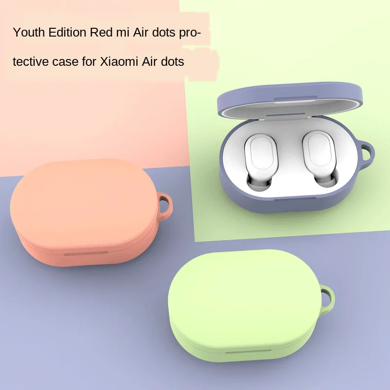 

Suitable for Redmi Airdots Wireless Bluetooth Headset Charging Case Protective Cover with Buckle Redmi Non-slip Silicone Sleeve