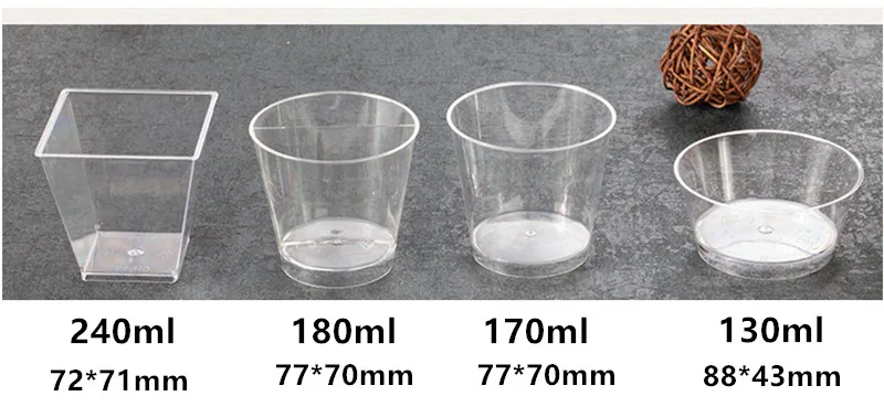 10pcs High quality 130ml170ml180ml240ml creative handmade diy dessert pudding ice cream jelly cake decor plastic cups