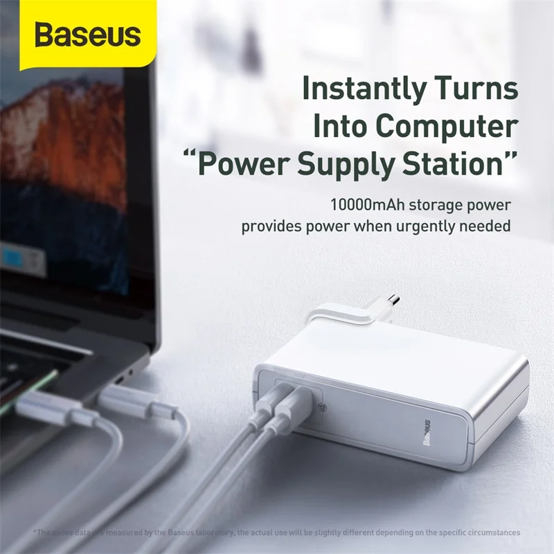 Baseus 2 в 1 GaN Power Bank 10000mAh 45W 5A Быстрая зарядка EU USB зарядное устройство для iPhone Samsung Huawei