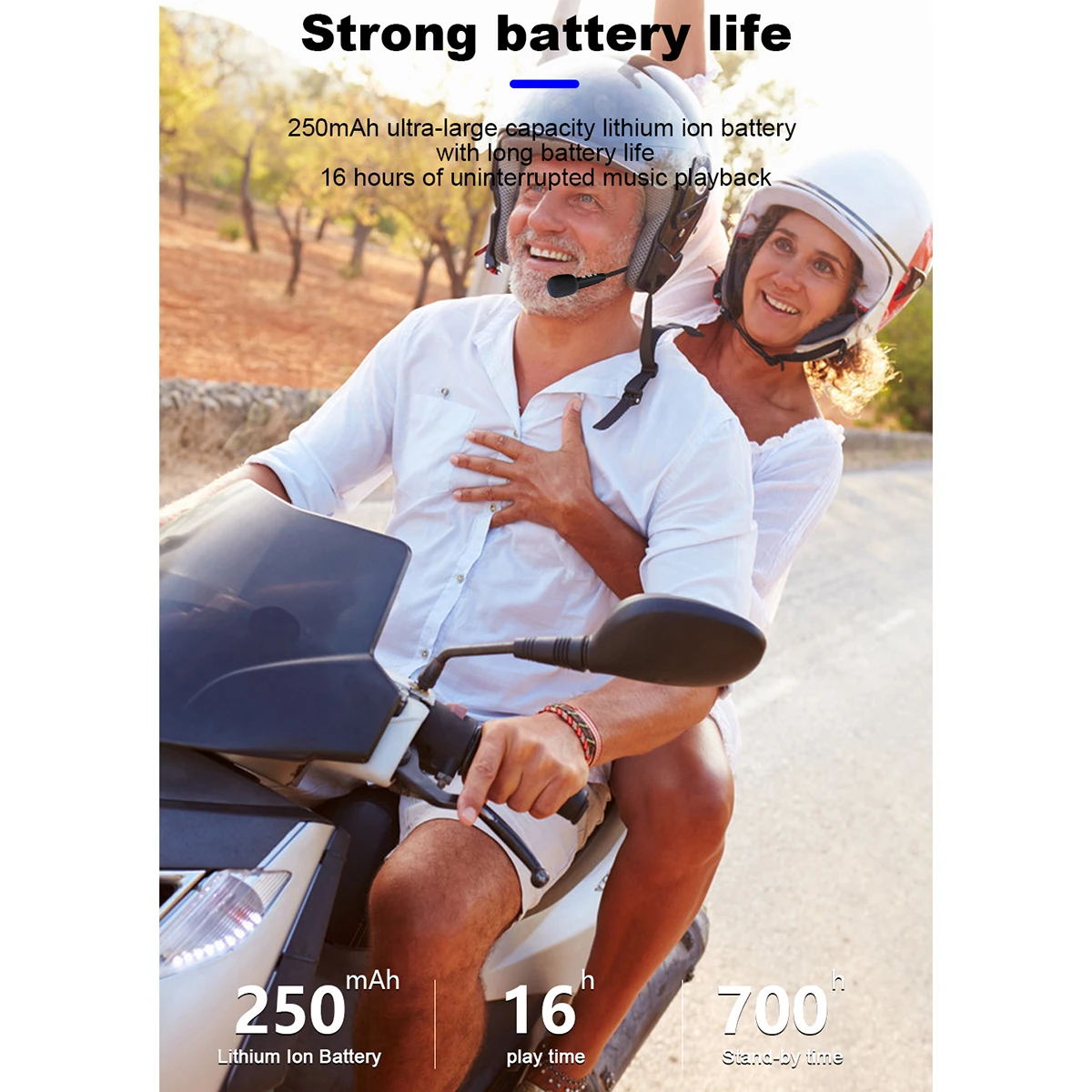 Wireless Motorcycle Helmet Headset Hands free Auto Answer Call Motorbike Headphone Talking Intercom Headphones w Mic